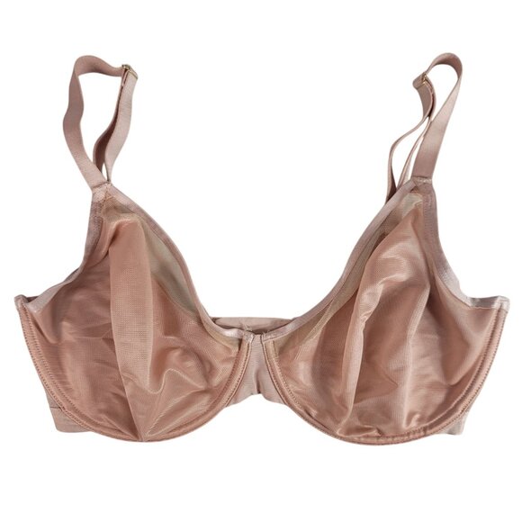 Soma Unbelievable Lift Perfect Coverage Bra Pink 34G Underwire Adj Unlined Sheer - Picture 1 of 9